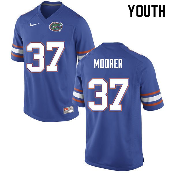 Youth #37 Patrick Moorer Florida Gators College Football Jerseys Blue